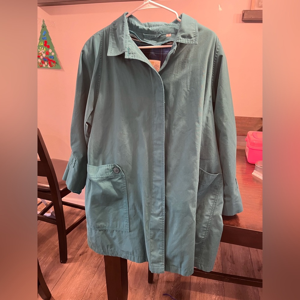 VTG Collared Trench Utilitarian Preppy Relaxed Coat Removable Inner Layer